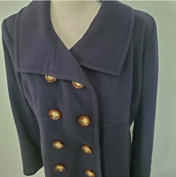 Saks Fifth Avenue Double Breasted Wool Pea Coat - Picture 4 of 11